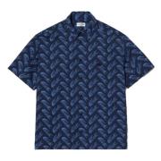 Vintage Print Shirt Lacoste , Blue , Heren