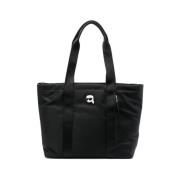 Ikonik Zip-Top Tote Tas Karl Lagerfeld , Black , Dames