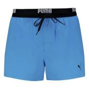 Swim Logo Length Swimsuit Puma , Blue , Heren