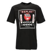 T-shirt Replay , Black , Heren