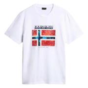 S-Guiro Tee T-shirt Napapijri , White , Heren