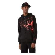 NBA Enlarged Logo ZF Hoody Chibulls Hoodie New Era , Black , Heren