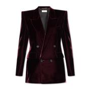 Fluwelen double-breasted blazer Saint Laurent , Red , Dames