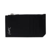 Branded Card Case Saint Laurent , Black , Heren