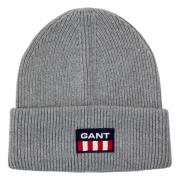 Retro Shield Beanie Wool Cap Gant , Gray , Heren