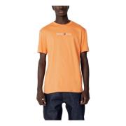 Stijlvol Oranje Print T-shirt Tommy Jeans , Orange , Heren