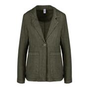 Linnen Blazer Vrouwen Elegant Stijlvol BomBoogie , Green , Dames