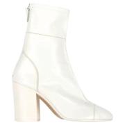 Pre-owned Leather boots Chanel Vintage , White , Dames