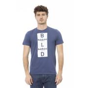 Blauw Katoenen Trendy T-shirt Baldinini , Blue , Heren