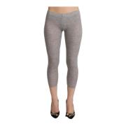 Grijze Slim-Fit Cropped Leggings Ermanno Scervino , Gray , Dames