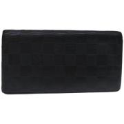 Pre-owned Leather wallets Louis Vuitton Vintage , Black , Dames