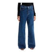 Wide Leg Distressed Denim Jeans Agolde , Blue , Dames