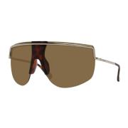 Gouden Aviator Zonnebril met Bruine Lenzen Max Mara , Yellow , Dames