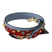 Blauwe Leren Schouderband Accessoire Dolce & Gabbana , Blue , Dames