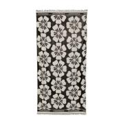 Zwart Bloemen Jacquard Franje Handdoek Zimmermann , Black , Dames