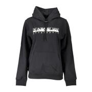 Gedrukte Hoodie met Zak Napapijri , Black , Dames