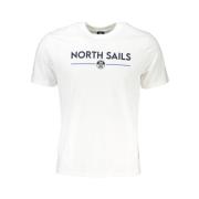 Witte Katoenen Crew Neck T-Shirt North Sails , White , Heren