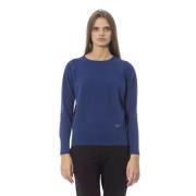 Luxe Wol Kasjmier Trui Baldinini , Blue , Dames