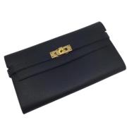 Pre-owned Leather wallets Hermès Vintage , Black , Dames