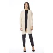 Lang Vest met Fijne Ribboorden Alpha Studio , Beige , Dames