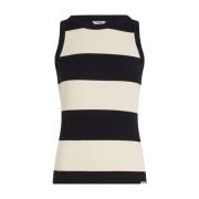 Mouwloze Gestreepte Singlet Top Penn&Ink N.Y , Beige , Dames