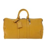 Pre-owned Leather travel-bags Louis Vuitton Vintage , Yellow , Dames