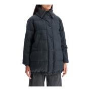 Gewatteerde wollen donsjack met capuchon Brunello Cucinelli , Gray , D...