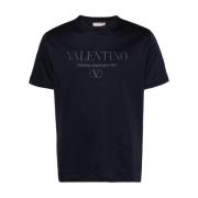 Blauwe T-shirts en Polos Lichtgewicht Jersey Valentino , Blue , Heren