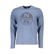 Blauw Katoenen Longsleeve Crew Neck T-Shirt North Sails , Blue , Heren