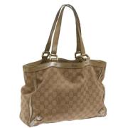 Pre-owned Canvas totes Gucci Vintage , Beige , Dames