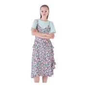 Luipaardprint Midi Jurk met Ruches Silvian Heach , Pink , Dames