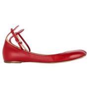 Pre-owned Leather flats Valentino Vintage , Red , Dames