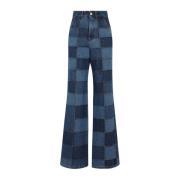 Blauwe Flared Denim Broek Chloé , Blue , Dames