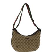 Pre-owned Canvas shoulder-bags Gucci Vintage , Beige , Dames