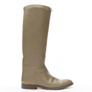 Pre-owned Leather boots Hermès Vintage , Gray , Dames