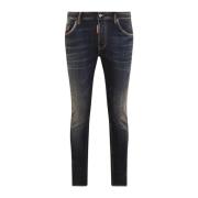 Heren Blauwe Broek 5 Zakken Dsquared2 , Blue , Heren