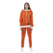 Kleurblock Hoodie Trainingspak Baldinini , Orange , Dames