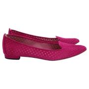 Pre-owned Suede flats Manolo Blahnik Pre-owned , Pink , Dames