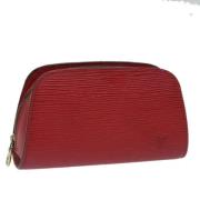 Pre-owned Leather pouches Louis Vuitton Vintage , Red , Dames