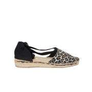 Leopard Print Espadrilles Sleehak Sandalen Castañer , Black , Dames