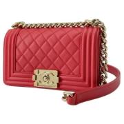 Pre-owned Leather shoulder-bags Chanel Vintage , Red , Dames