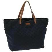 Pre-owned Canvas totes Gucci Vintage , Blue , Dames