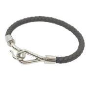 Pre-owned Leather bracelets Hermès Vintage , Gray , Dames