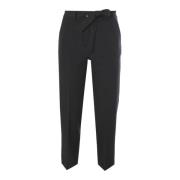 Zwarte Broek met Centrale Plooi Kocca , Black , Dames