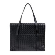 Leren aktetas Bottega Veneta , Black , Heren