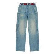 Jeans met ruwe afwerking D-Martian-S Diesel , Blue , Heren