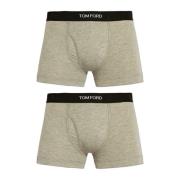 Twee-pack boxers met logo Tom Ford , Gray , Heren