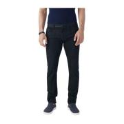 Blauwe Katoenen 5-Pocket Broek Armani Exchange , Blue , Heren