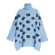 Turtleneck met Logo Dolce & Gabbana , Blue , Dames