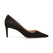 Luxe suède pump met puntige neus Stuart Weitzman , Black , Dames